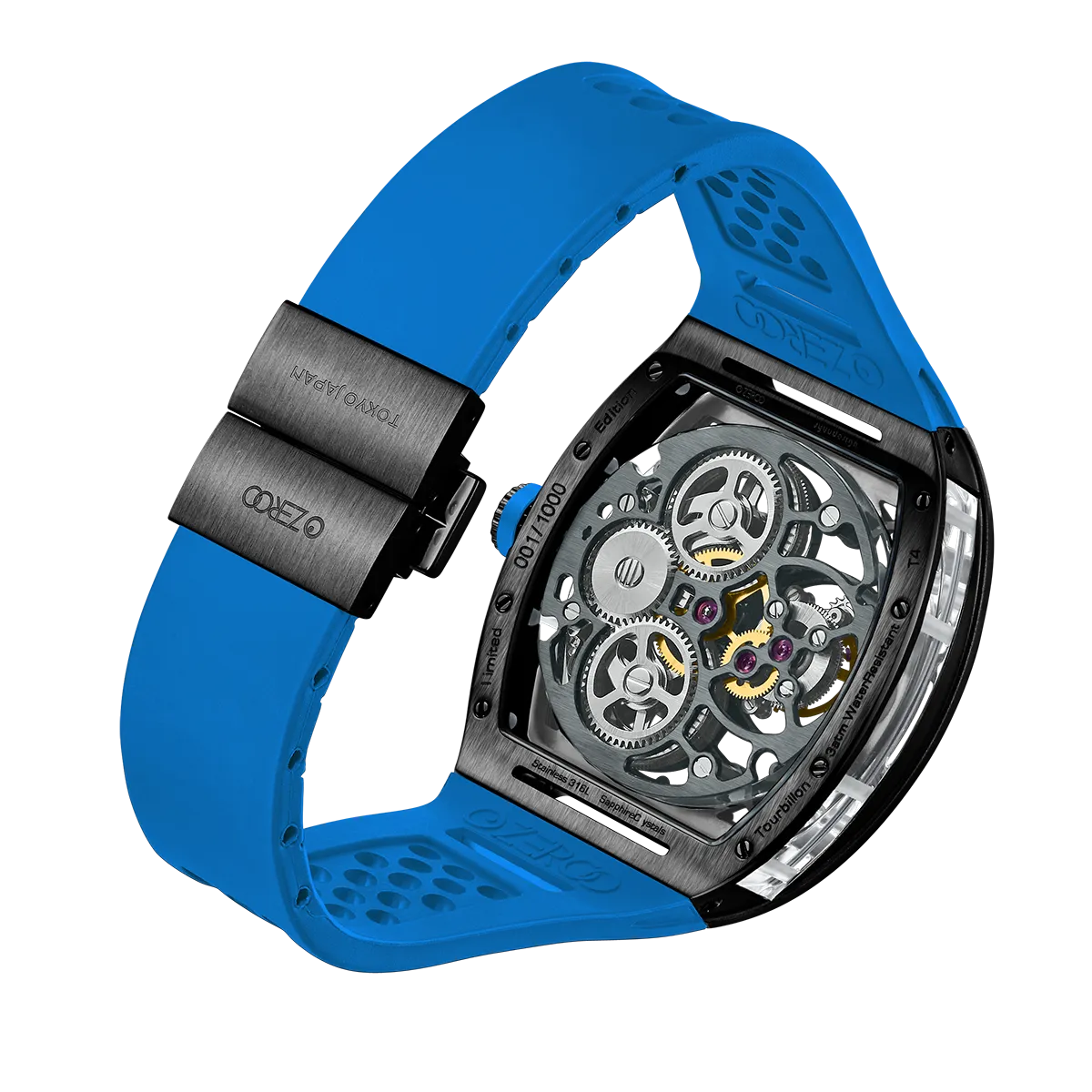 ZEROO T4 THE ARCHER FULL SKELETON TOURBILLONMANUAL TOURBILLON WATCH FOR GENTS - ZT004BLB