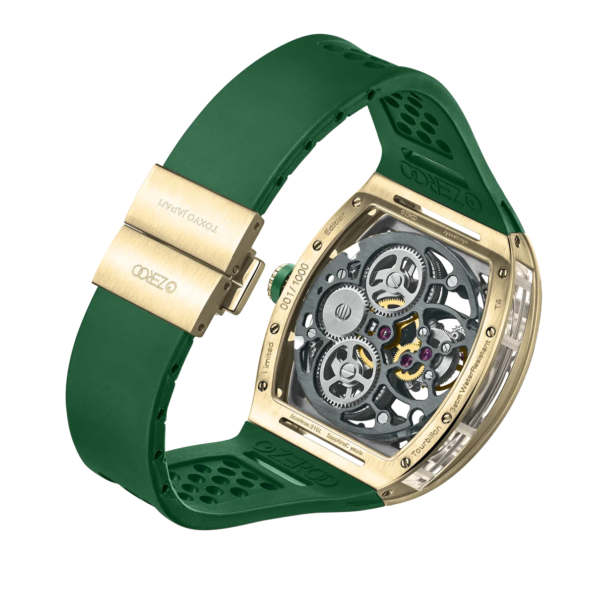 ZEROO T4 THE ARCHER FULL SKELETON TOURBILLONMANUAL TOURBILLON WATCH FOR GENTS - ZT004GGR