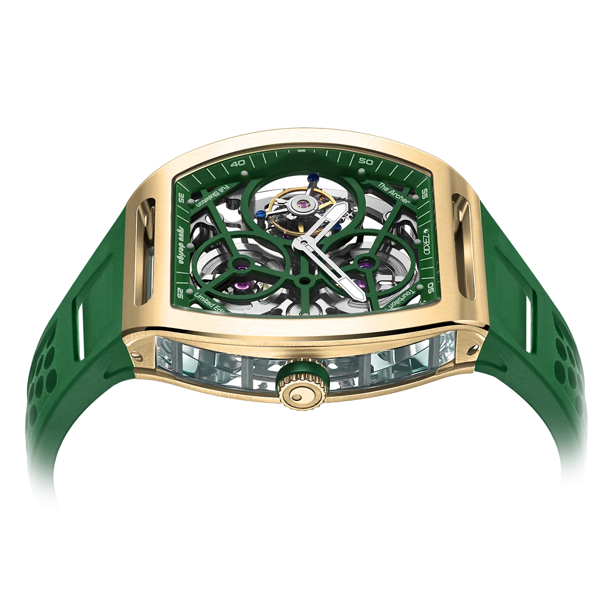ZEROO T4 THE ARCHER FULL SKELETON TOURBILLONMANUAL TOURBILLON WATCH FOR GENTS - ZT004GGR