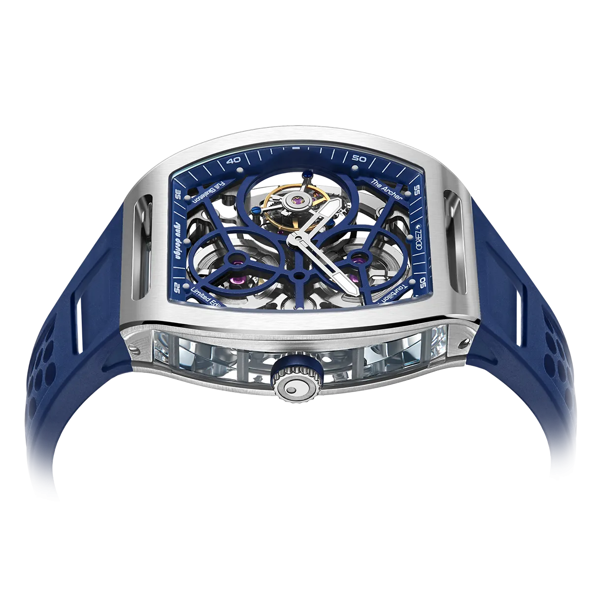 ZEROO T4 THE ARCHER FULL SKELETON TOURBILLONMANUAL TOURBILLON WATCH FOR GENTS - ZT004SBL