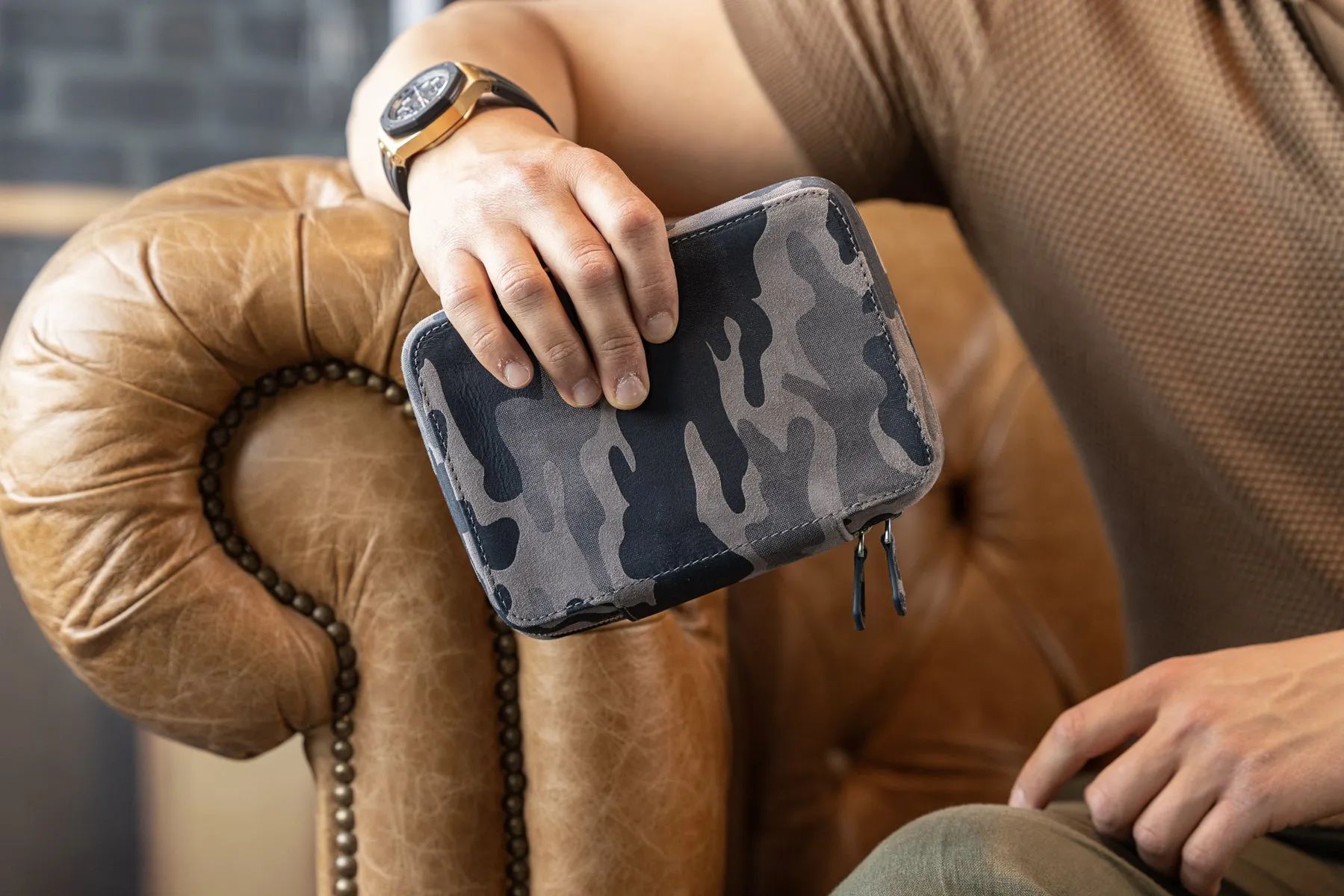 Zipper Camouflage Watch Case