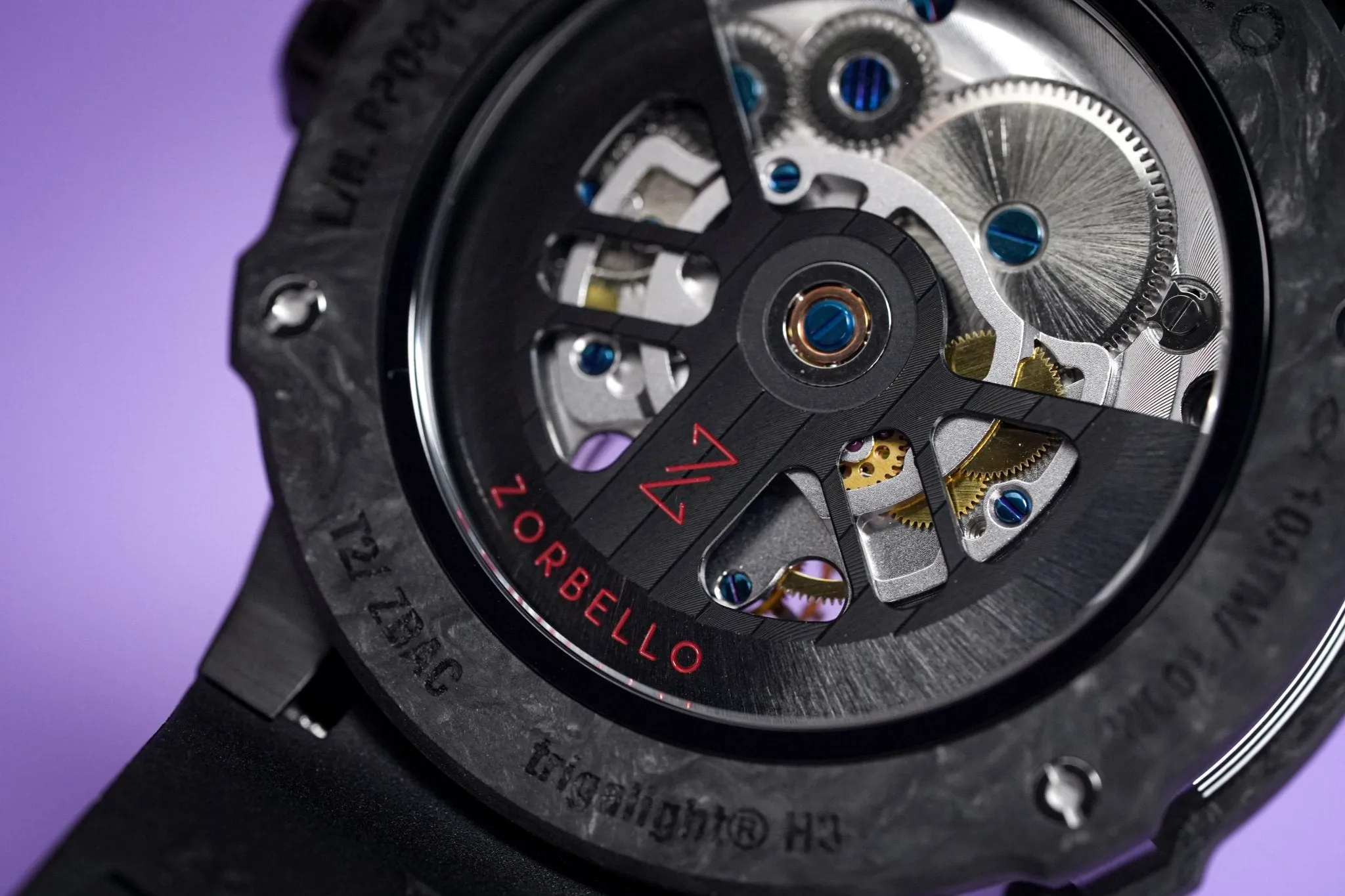 Zorbello Watch T2 Tourbillon Black Tritium Tubes ZBAC003 *Free Watch Winder*