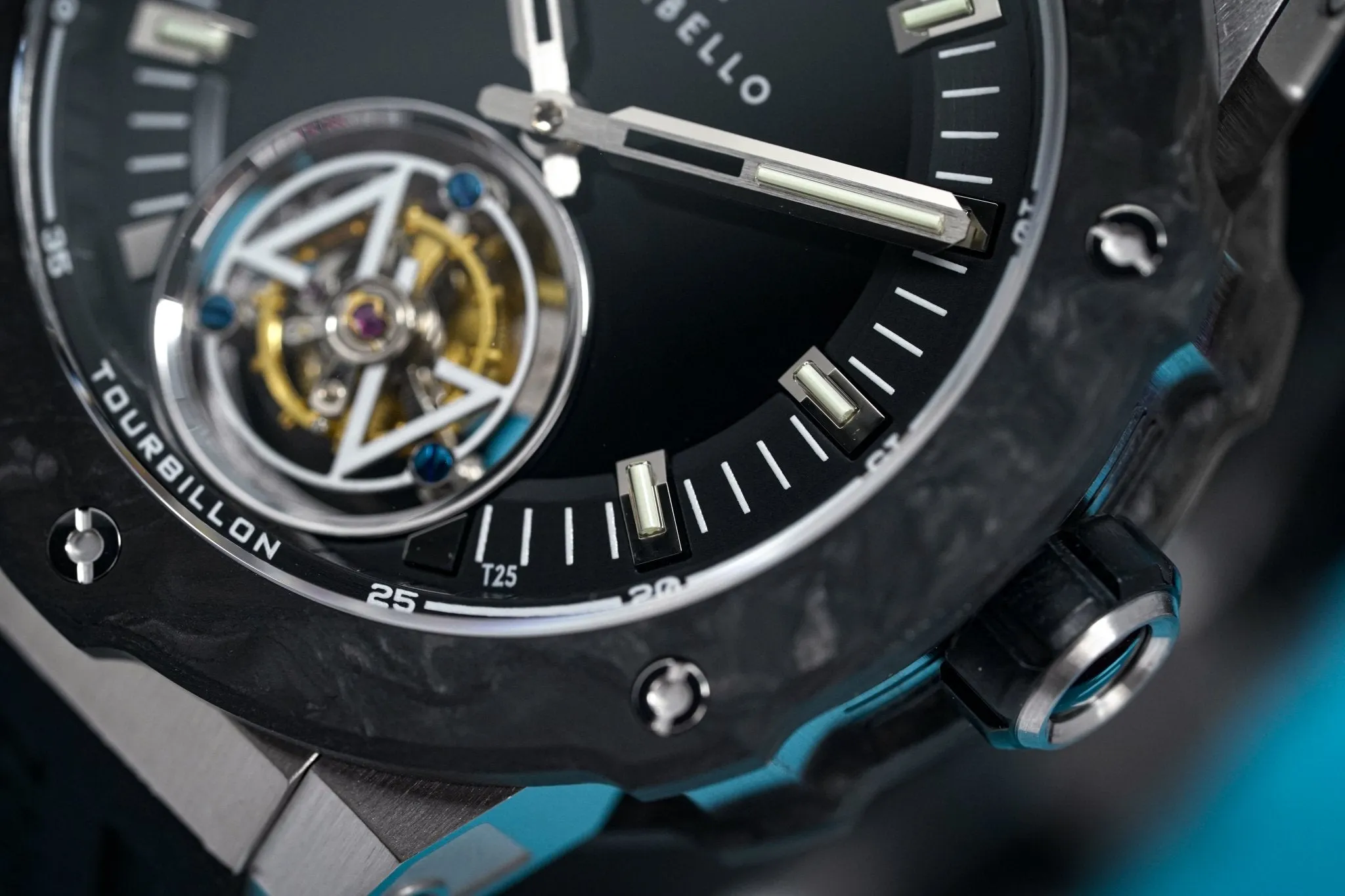 Zorbello Watch T2 Tourbillon Steel Tritium Tubes ZBAC001 *Free Watch Winder*