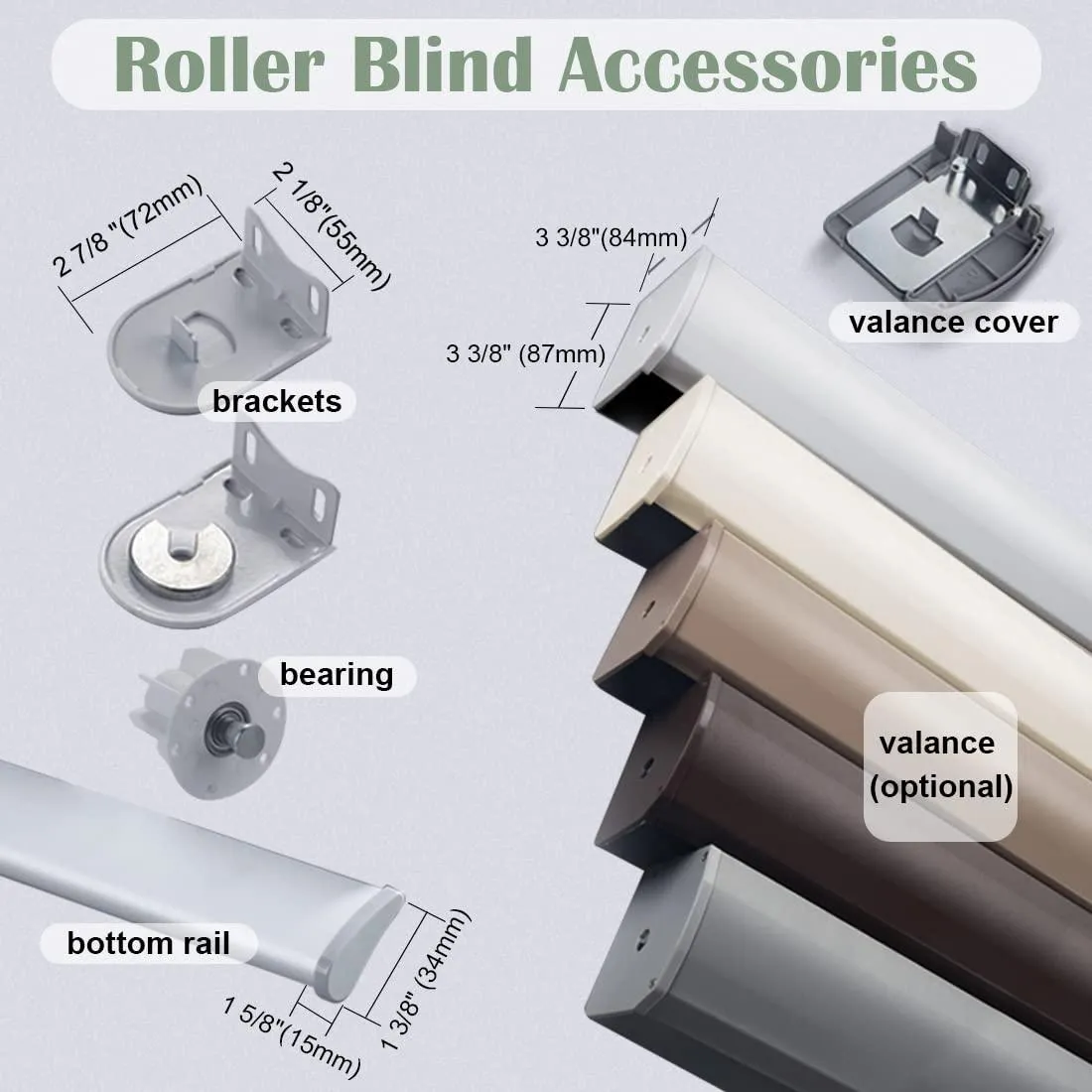 Zshine Combination of Automatic and Manual System Rechargeable Motor Roller Shades